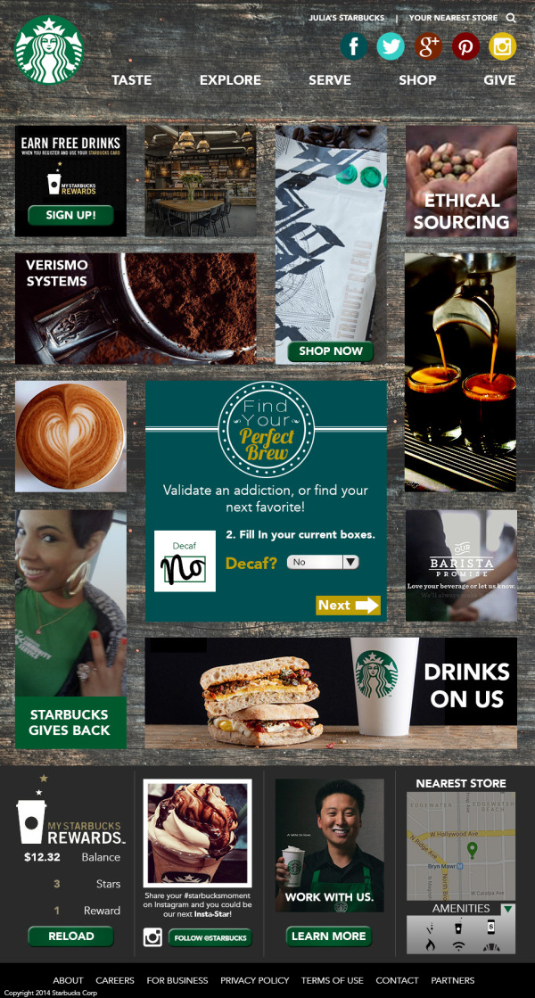 1.Starbucks Homepage Mockup